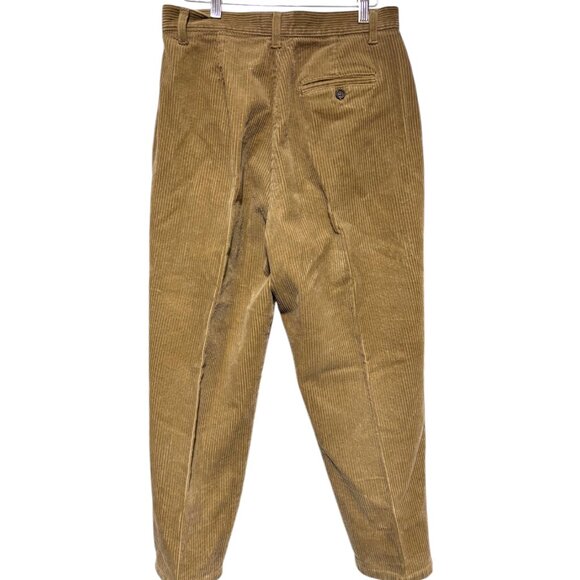 Essentials Style VTG 90s Y2K light brown corduroy high rise pleated pants sz 12 - Picture 4 of 12